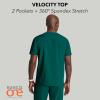 Barco Men’s Blue V-Neck Ribbed Scrub Top 5XL(Hunter Green)