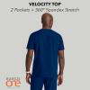 Barco Men’s Blue V-Neck Ribbed Scrub Top 5XL(Indigo (Navy))
