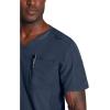Barco Men’s Blue V-Neck Ribbed Scrub Top 5XL(Steel)