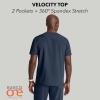 Barco Men’s Blue V-Neck Ribbed Scrub Top 5XL(Steel)