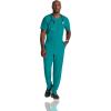 Barco Men’s Blue V-Neck Ribbed Scrub Top 5XL(Teal)