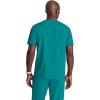 Barco Men’s Blue V-Neck Ribbed Scrub Top 5XL(Teal)