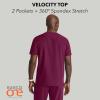 Barco Men’s Blue V-Neck Ribbed Scrub Top 5XL(Wine)