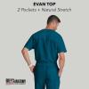 Grey’s Anatomy Men’s GRT091 Evan Top 2 Pocket V-Neck Scrub Top(Bahama)