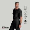 Grey’s Anatomy Men’s GRT091 Evan Top 2 Pocket V-Neck Scrub Top(Black)