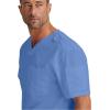Grey’s Anatomy Men’s GRT091 Evan Top 2 Pocket V-Neck Scrub Top(Ciel Blue)