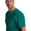 Grey’s Anatomy Men’s GRT091 Evan Top 2 Pocket V-Neck Scrub Top(Hunter Green)