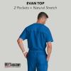 Grey’s Anatomy Men’s GRT091 Evan Top 2 Pocket V-Neck Scrub Top(New Royal)