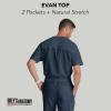 Grey’s Anatomy Men’s GRT091 Evan Top 2 Pocket V-Neck Scrub Top(Steel)