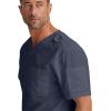 Grey’s Anatomy Men’s GRT091 Evan Top 2 Pocket V-Neck Scrub Top(Steel)