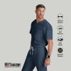 Grey’s Anatomy Men’s GRT091 Evan Top 2 Pocket V-Neck Scrub Top(Steel)