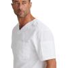 Grey’s Anatomy Men’s GRT091 Evan Top 2 Pocket V-Neck Scrub Top(White)