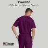 Grey’s Anatomy Men’s GRT091 Evan Top 2 Pocket V-Neck Scrub Top(Wine)