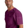 Grey’s Anatomy Men’s GRT091 Evan Top 2 Pocket V-Neck Scrub Top(Wine)