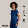 Grey’s Anatomy by BARCO Evelyn Scrub Top for Women – 3-Pocket V-Neck Scrub Shirt with Natural Stretch, & Soil Release Fabric(Indigo)
