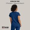 Grey’s Anatomy by BARCO Evelyn Scrub Top for Women – 3-Pocket V-Neck Scrub Shirt with Natural Stretch, & Soil Release Fabric(Indigo)