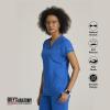 Grey’s Anatomy by BARCO Evelyn Scrub Top for Women – 3-Pocket V-Neck Scrub Shirt with Natural Stretch, & Soil Release Fabric(New Royal)