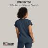 Grey’s Anatomy by BARCO Evelyn Scrub Top for Women – 3-Pocket V-Neck Scrub Shirt with Natural Stretch, & Soil Release Fabric(Steel)