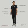Skechers Vitality by BARCO Crew Scrub Top for Men – Crossover V-Neck Medical Top, Sustainable Fabric Men’s Scrub Top(Black)