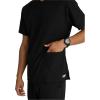 Skechers Vitality by BARCO Crew Scrub Top for Men – Crossover V-Neck Medical Top, Sustainable Fabric Men’s Scrub Top(Black)