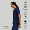 Skechers Vitality by BARCO Crew Scrub Top for Men – Crossover V-Neck Medical Top, Sustainable Fabric Men’s Scrub Top(Navy)