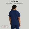 Skechers Vitality by BARCO Crew Scrub Top for Men – Crossover V-Neck Medical Top, Sustainable Fabric Men’s Scrub Top(Navy)