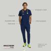 Skechers Vitality by BARCO Crew Scrub Top for Men – Crossover V-Neck Medical Top, Sustainable Fabric Men’s Scrub Top(Navy)