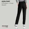 Skechers by BARCO Vitality Aura Classic Fit Straight Leg Scrub Pant for Women – Mid-Rise, 5-Pocket Bottom with 4-way Stretch(Black)