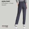Skechers by BARCO Vitality Aura Classic Fit Straight Leg Scrub Pant for Women – Mid-Rise, 5-Pocket Bottom with 4-way Stretch(Pewter)