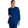 BARCO Grey’s Anatomy Scrubs – Jamie Warm-Up Jacket for Women, Fitted Back with Belt Inset Super-Soft Women’s Scrub Jacket(Indigo (Navy))