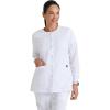BARCO Grey’s Anatomy Scrubs – Jamie Warm-Up Jacket for Women, Fitted Back with Belt Inset Super-Soft Women’s Scrub Jacket(White)