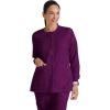 BARCO Grey’s Anatomy Scrubs – Jamie Warm-Up Jacket for Women, Fitted Back with Belt Inset Super-Soft Women’s Scrub Jacket(Wine)