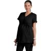 BARCO Grey’s Anatomy Scrubs – Lilah Maternity Scrub Top for Women, Mock Wrap Front, Fitted Back Women’s Scrub Top(Black)