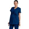 BARCO Grey’s Anatomy Scrubs – Lilah Maternity Scrub Top for Women, Mock Wrap Front, Fitted Back Women’s Scrub Top(Indigo (Navy))
