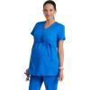 BARCO Grey’s Anatomy Scrubs – Lilah Maternity Scrub Top for Women, Mock Wrap Front, Fitted Back Women’s Scrub Top(New Royal)