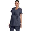 BARCO Grey’s Anatomy Scrubs – Lilah Maternity Scrub Top for Women, Mock Wrap Front, Fitted Back Women’s Scrub Top(Steel)