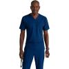 BARCO Grey’s Anatomy Spandex Stretch Direct – Rapid Scrub Top for Men, V-Neck Men’s Scrub Top(Indigo (Navy))