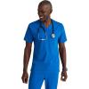 BARCO Grey’s Anatomy Spandex Stretch Direct – Rapid Scrub Top for Men, V-Neck Men’s Scrub Top(New Royal)