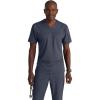BARCO Grey’s Anatomy Spandex Stretch Direct – Rapid Scrub Top for Men, V-Neck Men’s Scrub Top(Steel)