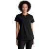 BARCO One Flux Classic Fit Zip Collar Scrub Top for Women – 2-Pocket Banded Zip Collar Scrub Shirt with 360 Spandex Stretch(Black)