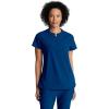 BARCO One Flux Classic Fit Zip Collar Scrub Top for Women – 2-Pocket Banded Zip Collar Scrub Shirt with 360 Spandex Stretch(Indigo)