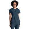 BARCO One Flux Classic Fit Zip Collar Scrub Top for Women – 2-Pocket Banded Zip Collar Scrub Shirt with 360 Spandex Stretch(Steel)