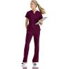 BARCO STRONG Liz Classic Fit Scrub Top & Pant Set for Women – Up to 70°C Wash, Natural Stretch, Moisture Wicking, Anti-Static(Wine)