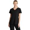 BARCO Skechers Vitality Aura Classic Fit Scrub Top for Women – 3-Pocket Classic V-Neck Top with 4-Way Stretch(Black)