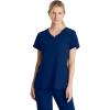 BARCO Skechers Vitality Aura Classic Fit Scrub Top for Women – 3-Pocket Classic V-Neck Top with 4-Way Stretch(Navy)
