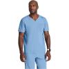 Barco Men’s Blue V-Neck Ribbed Scrub Top 5XL(Ciel Blue)