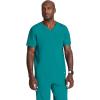 Barco Men’s Blue V-Neck Ribbed Scrub Top 5XL(Teal)