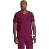 Barco Men’s Blue V-Neck Ribbed Scrub Top 5XL(Wine)