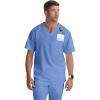 Grey’s Anatomy Men’s GRT091 Evan Top 2 Pocket V-Neck Scrub Top(Ciel Blue)