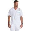 Grey’s Anatomy Men’s GRT091 Evan Top 2 Pocket V-Neck Scrub Top(White)